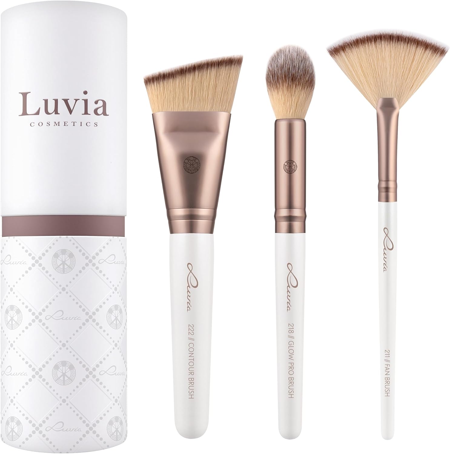 Makeup Brush Set Luvia, Highlight & Contour Set, Face Brush Set, 3 Vegan Cosmetic Brushes, Makeup Brushes for Blending, Modelling and Contouring