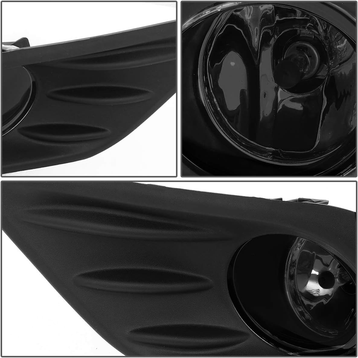 Auto Dynasty Fog Lights Assembly Compatible with 2016-2018 Nissan Altima 4 Door, Fog Lamp Replacement, with Black Trim Bezel Cover and Switch, Driver Passenger Side, Smoked Lens