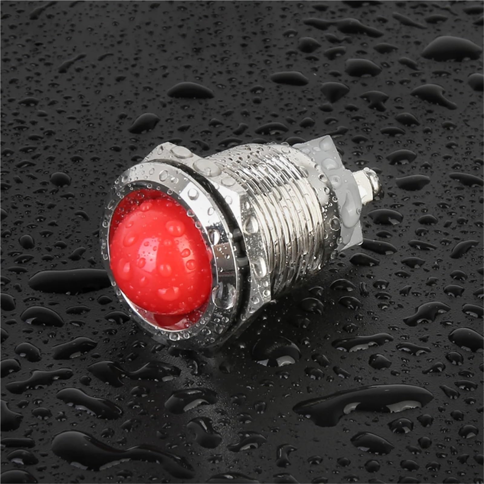 10 pezzi 19 mm LED spia luminosa in metallo AC/DC 3~220 V Mini spia di segnalazione IP65 spia luminosa a LED impermeabile(Ball Red Light,220V)