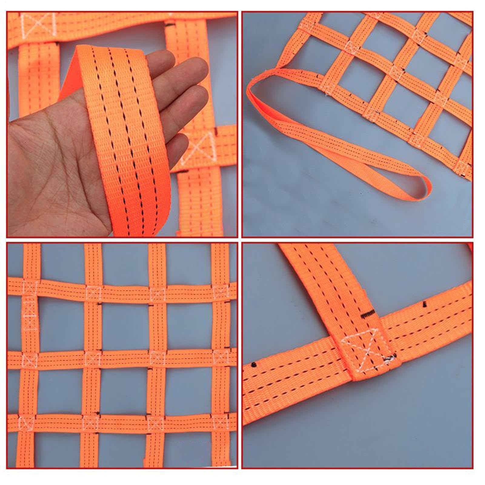 Siatka ładunkowa, 99 x 99 cm, siatka 9,9 cm, nośność netto 300 kg, do organizacji przenoszenia kampera, SUV-a, ciężarówki, łóżka, artykułów spożywczych, przyczep rowerowych, sufitowych