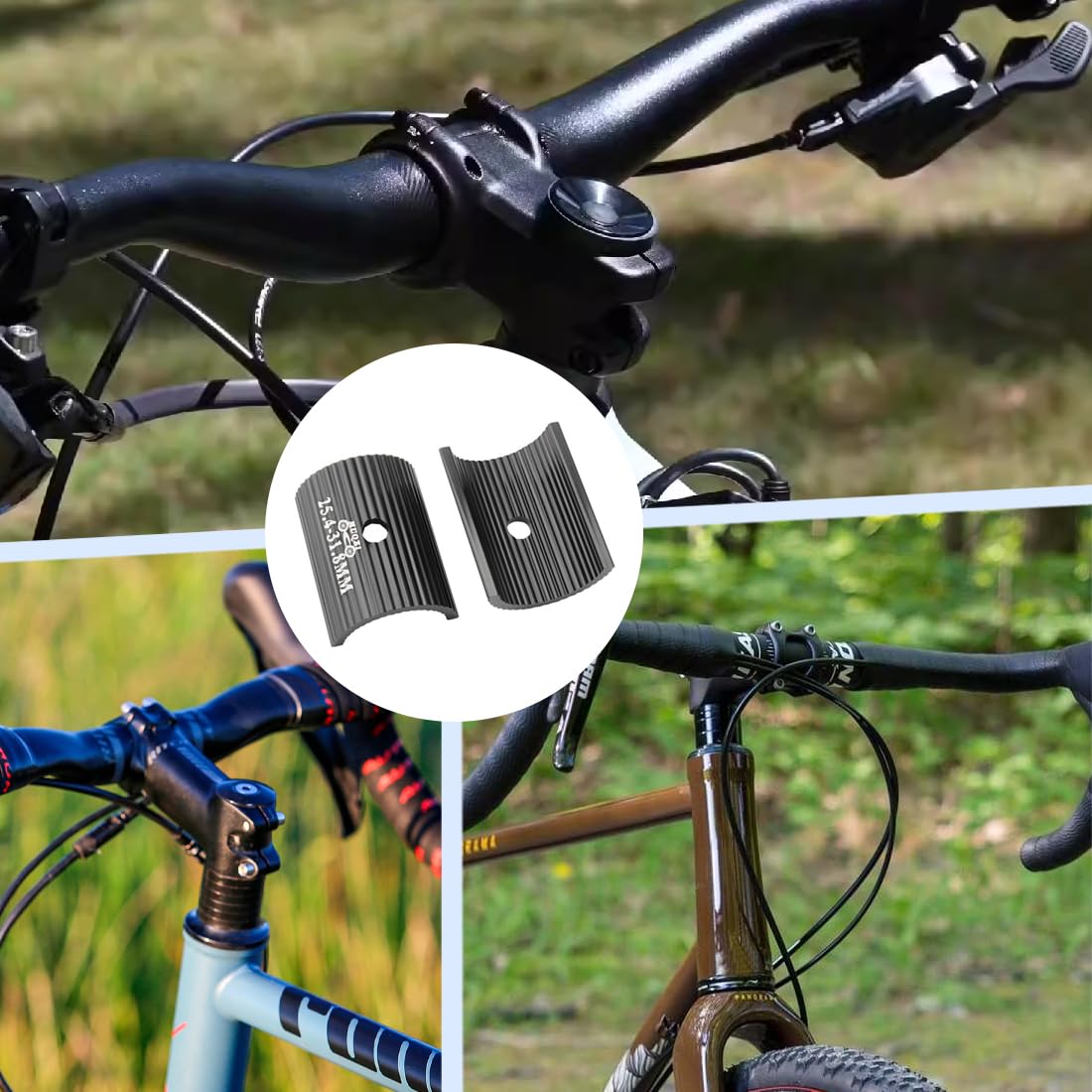 WeddHuis Kierownica rowerowa dystansowa, uniwersalny adapter kierownicy, podkładki ze stopu aluminium, reduktor łóżeczka, adapter kierownicy (25,4 do 31,8 mm)