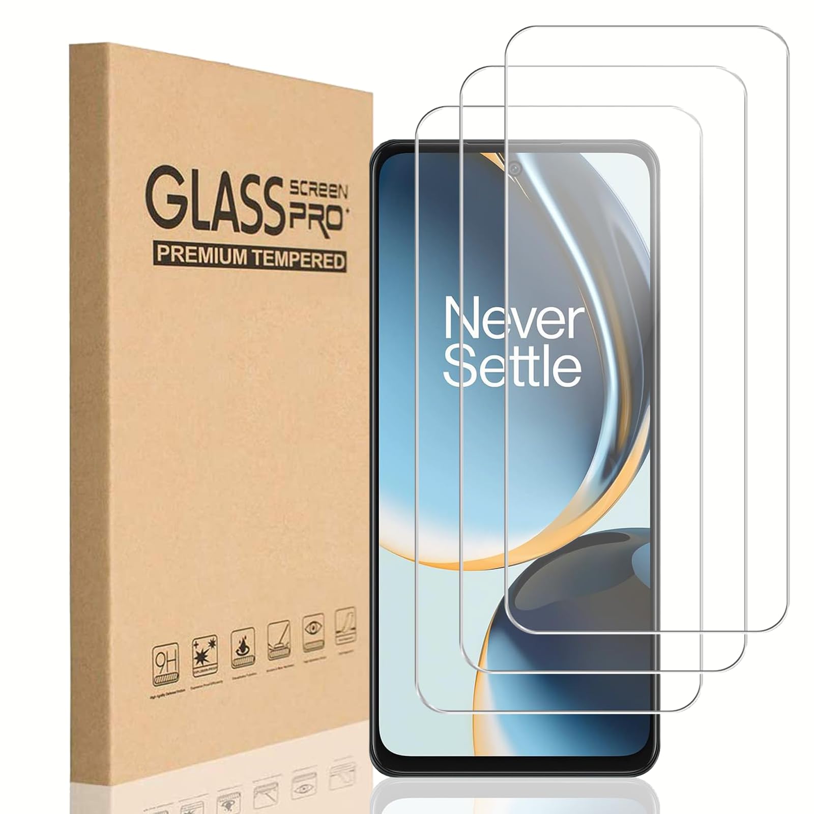 heus [2-Pack] 9H Tempered Glass Screen Protector for OnePlus Nord N30 SE, Easy to Install Protection with Fingerprint, Ultra Clear, Touch Sensitivity, Anti-Scratch Film