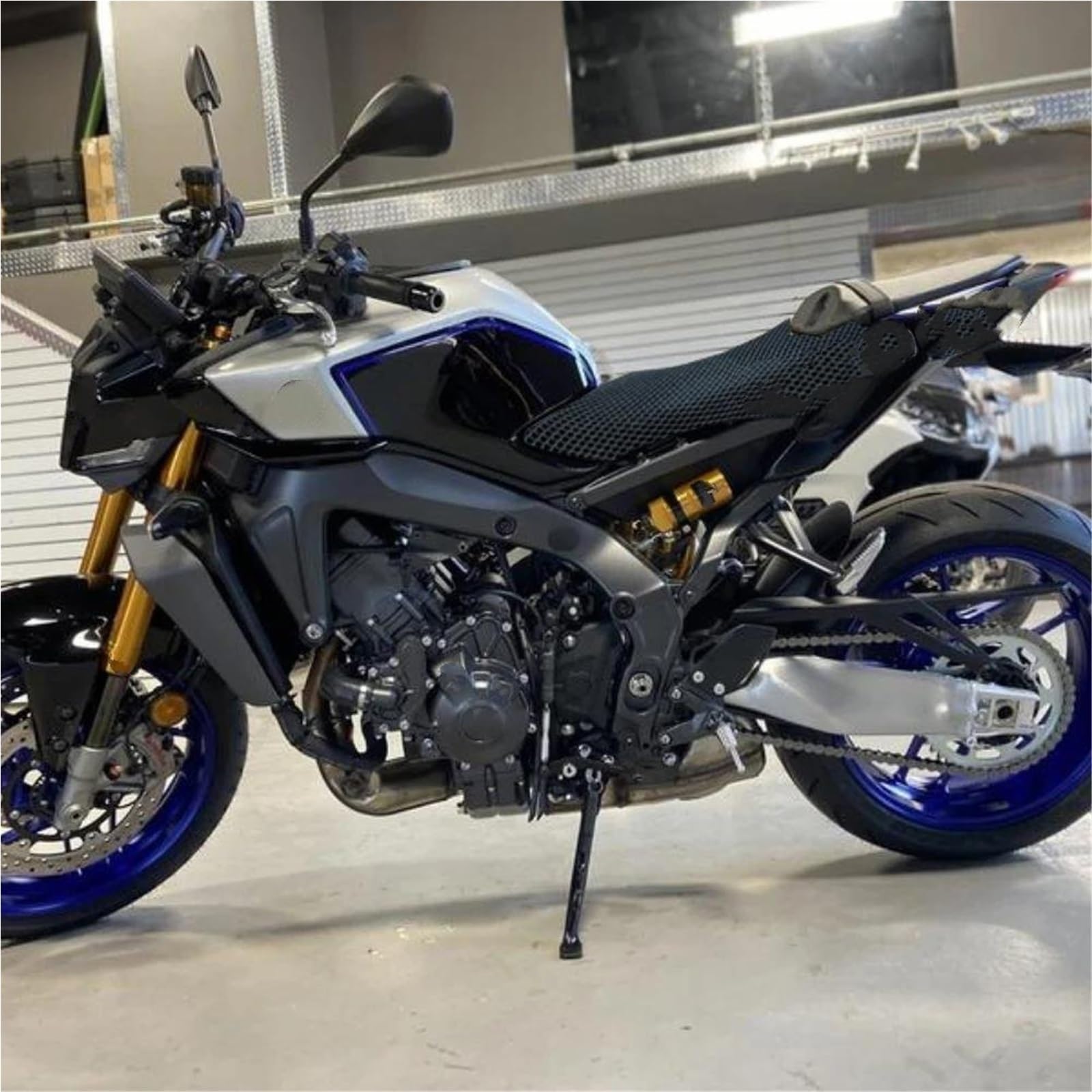 Funda De Asiento Malla Antideslizante Motocicleta para Yamaha para MT09/SP, Transpirable E Impermeable Funda Malla Asiento