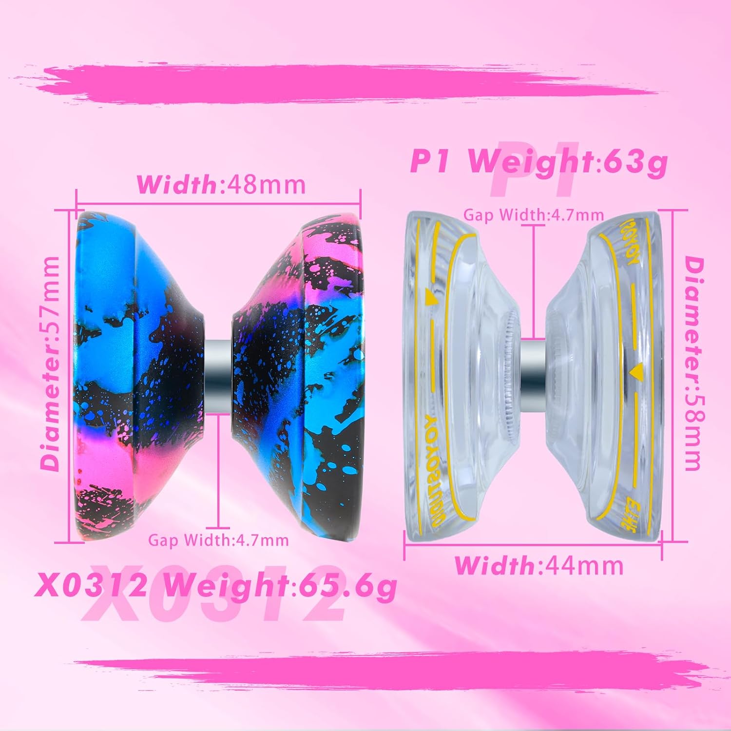 プロフェッショナルパック 2個パック Yoyos P1+X0312 レスポンシブ ヨーヨー 8-12 【高周波】 キッズ用