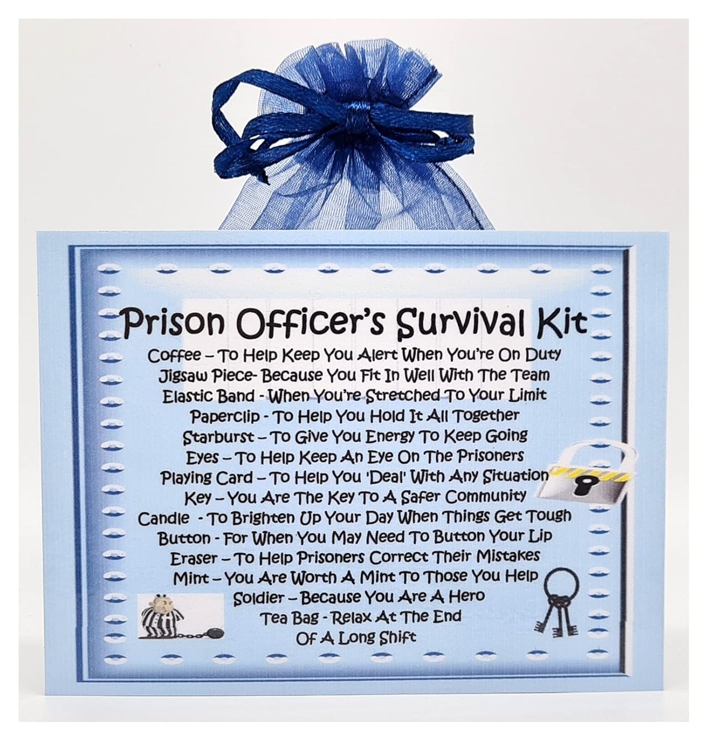 Prison Officer's Survival Kit Fun Novelty Gift & Card Alternative