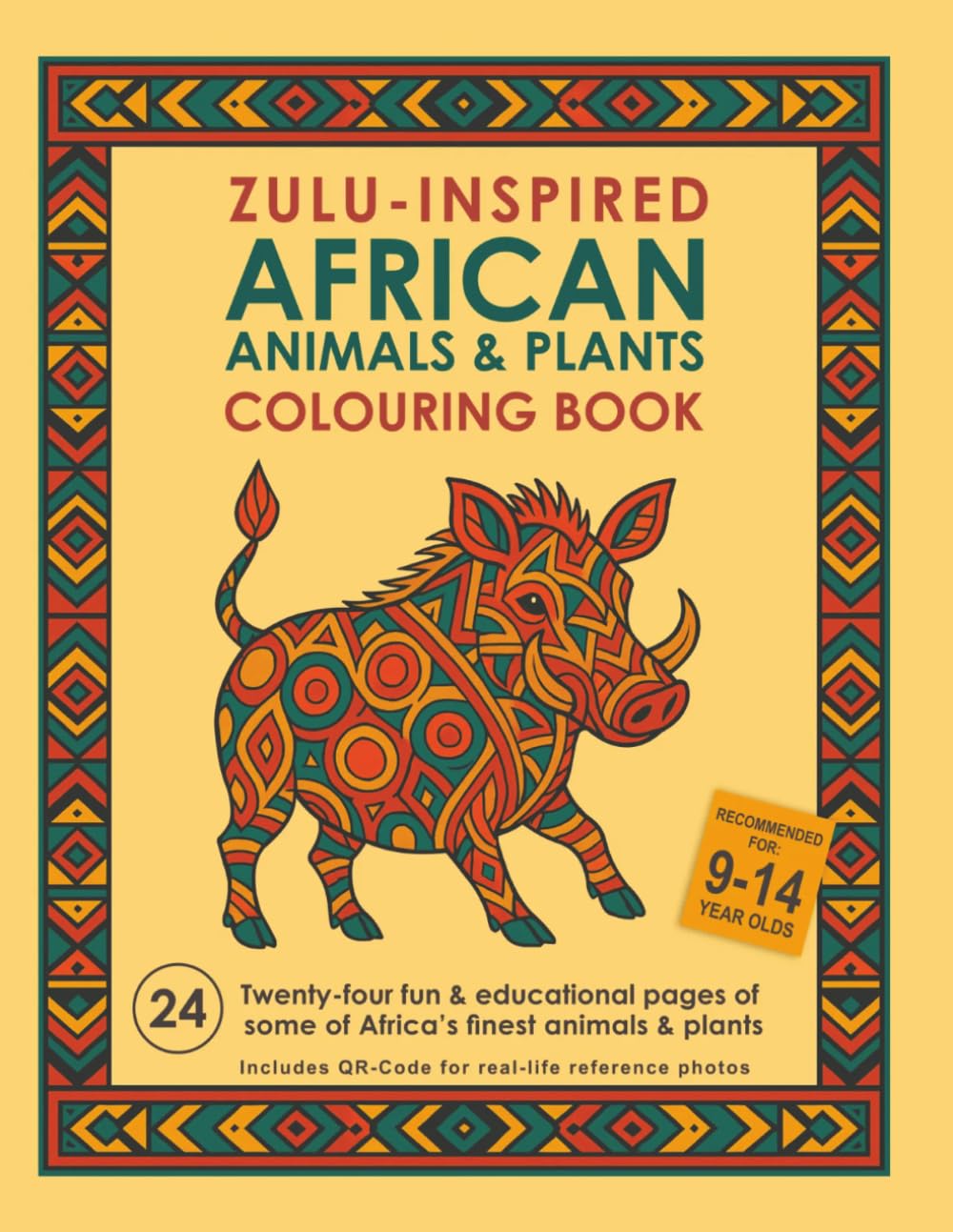 Zulu Inspired African Animals and Plants Colouring Book