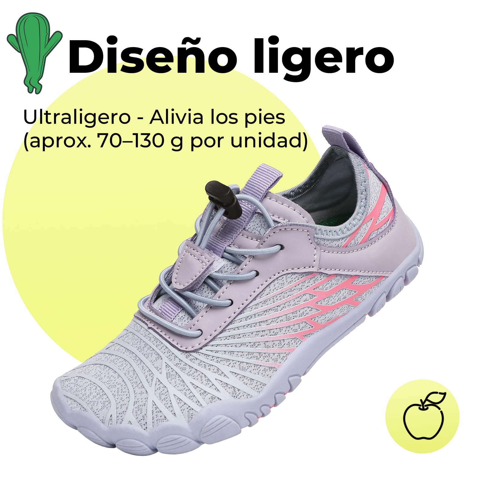 SAGUARO Zapatos descalzos para niños, de secado rápido, transpirables, con puntera ancha, talla 25-35