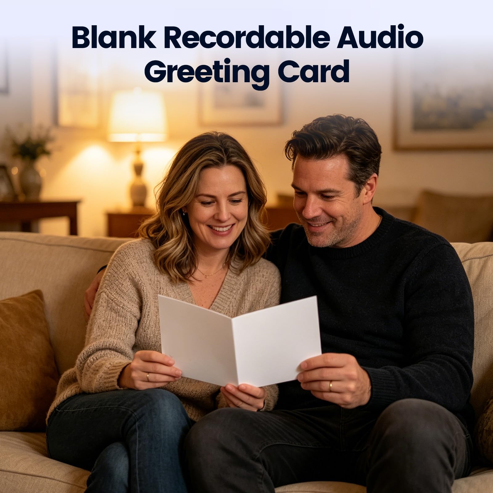 Diyeeni Tarjetas de felicitación de audio en blanco grabables, audio en 4 minutos, tarjeta de voz personalizables y graba saludos, con sobre, regalos de cumpleaños para amigos y familiares