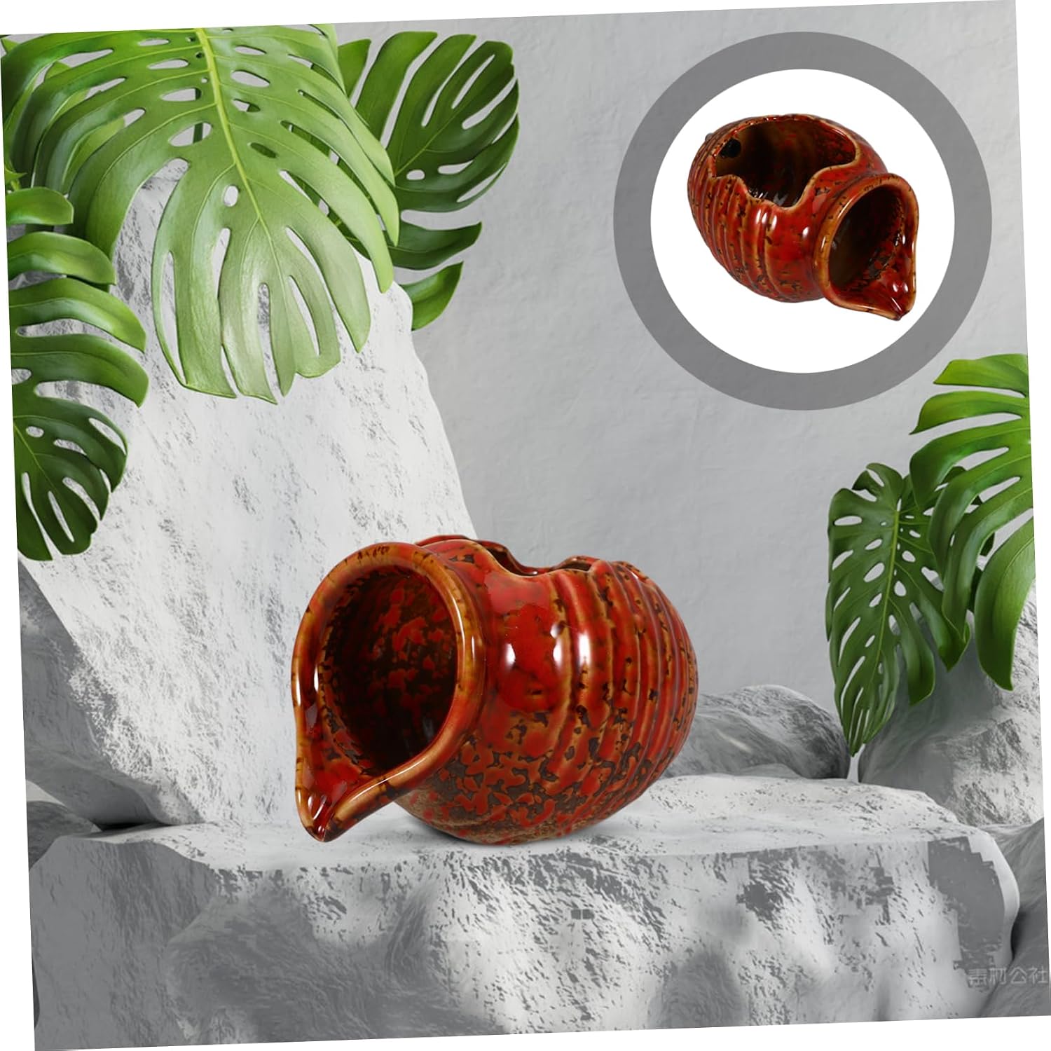Toddmomy Mini Ceramic Courtyard Jar Waterfall Fountain Natural Flowing Water Feature for Indoor Bedroom Decor Hydroponic Vase with Circulating Water Effect Elegant Patio and Garden
