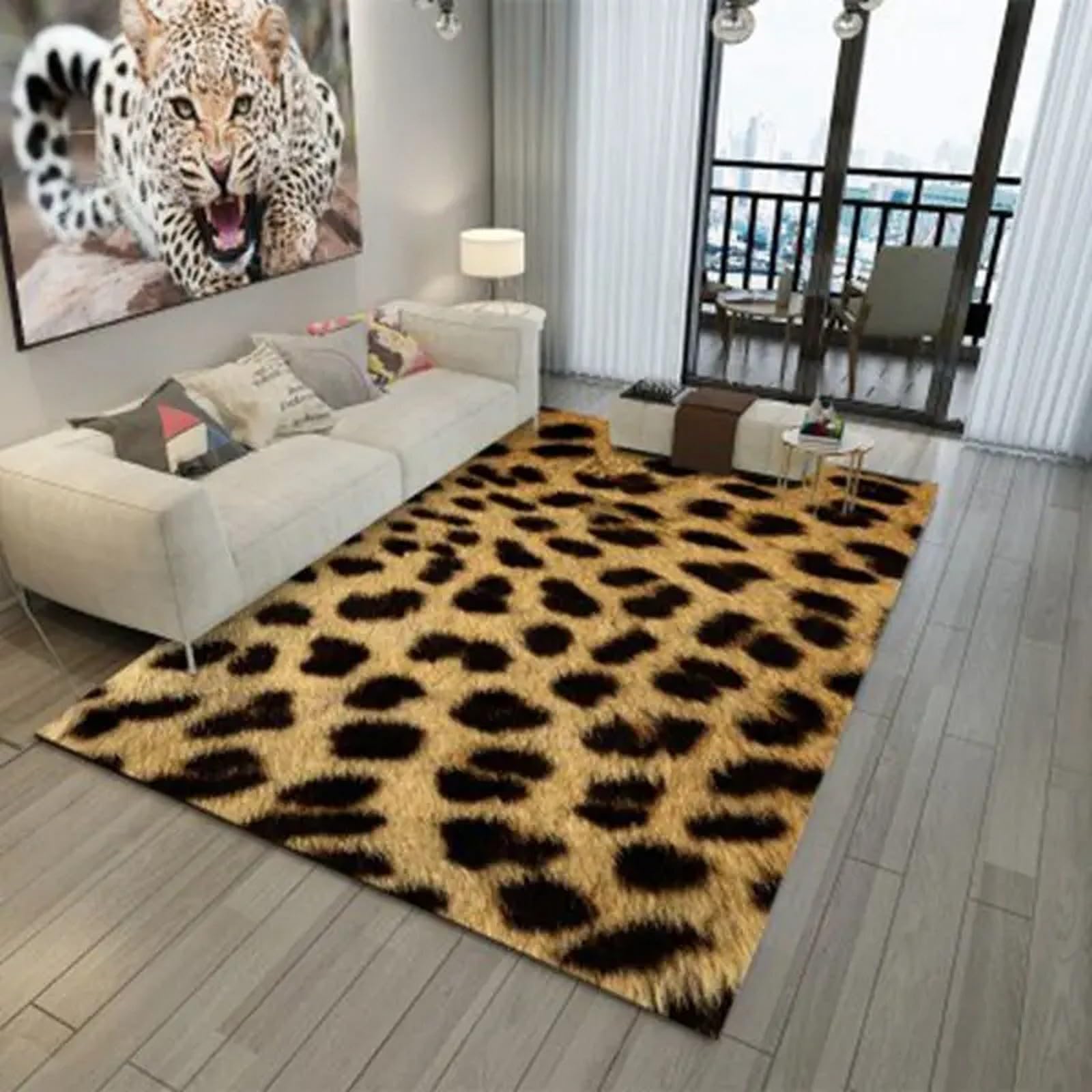 Tapis flanelle imprimé léopard 3D de qualité supérieure doux et antidérapant