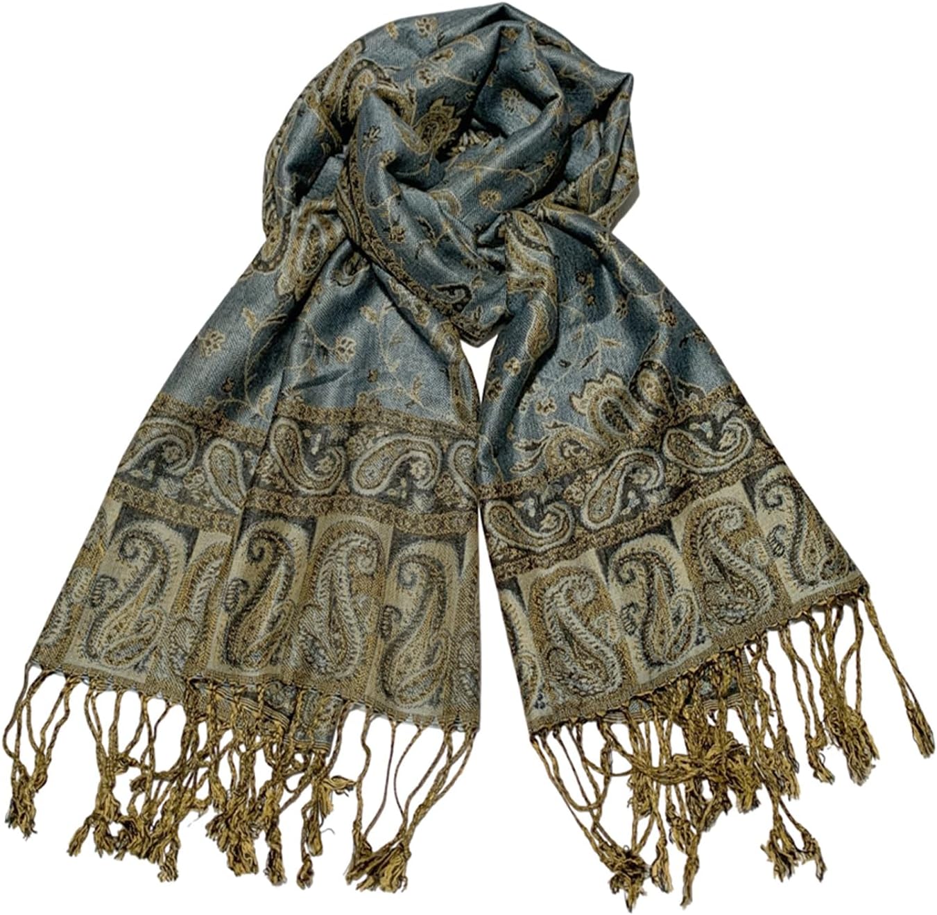 Pashmina Scarf for Women Shawls and Wraps Reversible Paisley Vintage Jacquard Soft Silky Rave Scarves Men - Image 6
