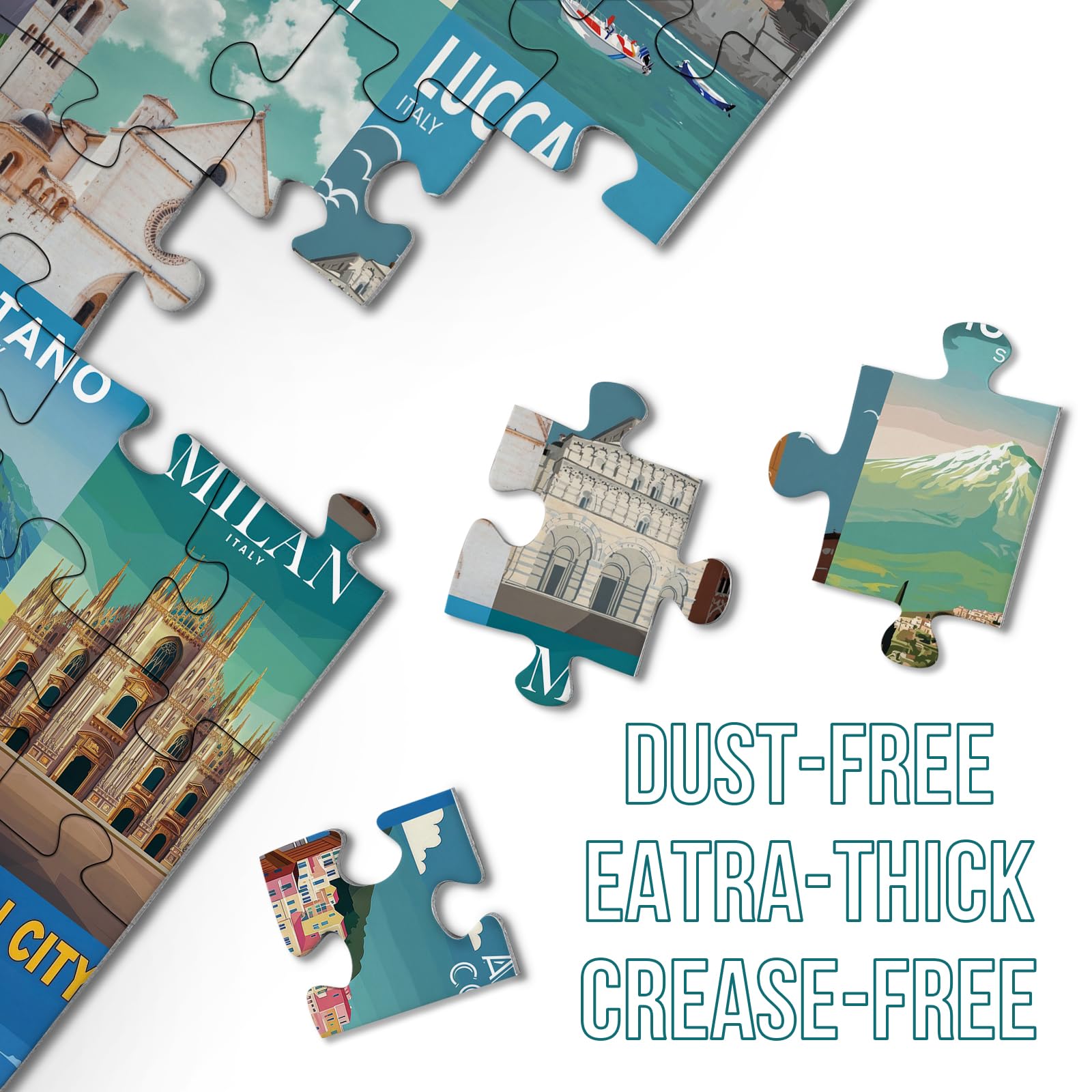 Italy Puzzle 1000 Piece for Adults Nature, Cinque Terre Rome Travel Jigsaw Puzzles City Florence, Europe Landscape Scenic Collage Challenging Puzzle for Adults - Image 4