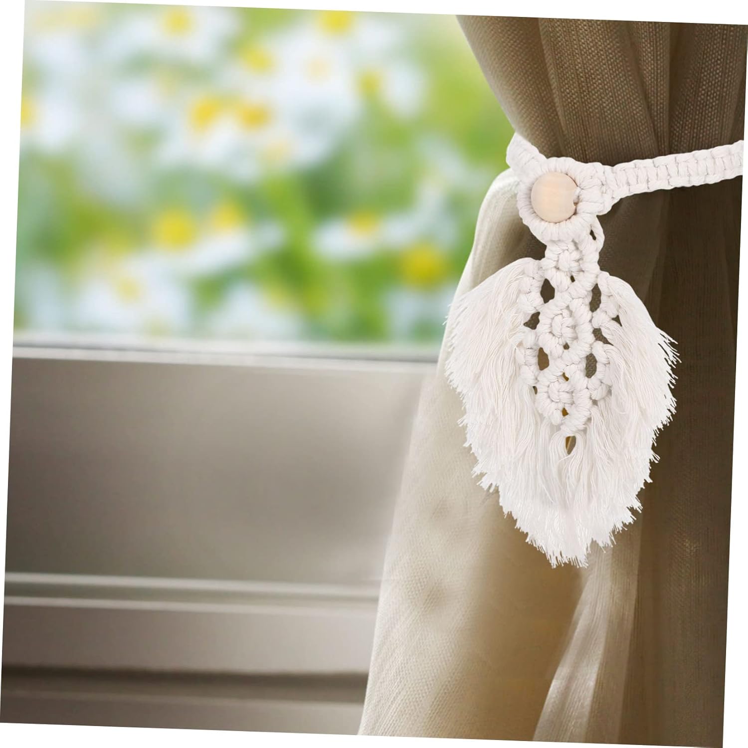 8pcs Curtain Tiebacks Tassels Rustic Drapery Holders for Farmhouse to Install Curtain Ties for Living Room Bedroom Office Decor