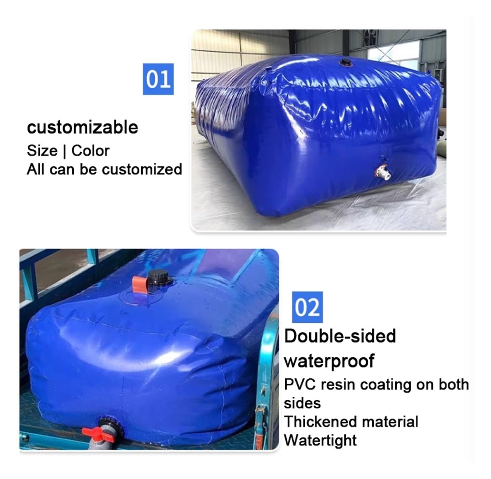 Depósito de Agua Flexible Water Tank Bag Foldable Soft with Faucet Used For Firefighting/Building/Traffic Pre-Loading Bag for Bridges