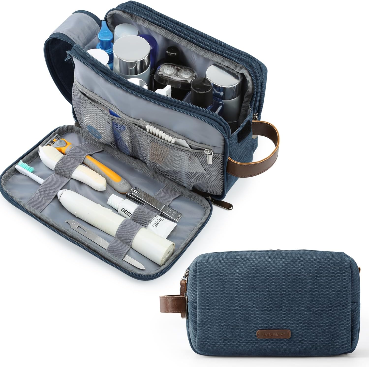 Amazon.com : BAGSMART Toiletry Bag for Men, Canvas Travel Toiletry ...