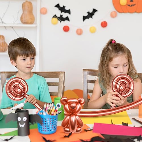 Miniatura 69 de Paquete de 260 globos largos, 100 globos negros de animales torcidos, globos mágicos largos de látex grueso para modelos de animales, Halloween