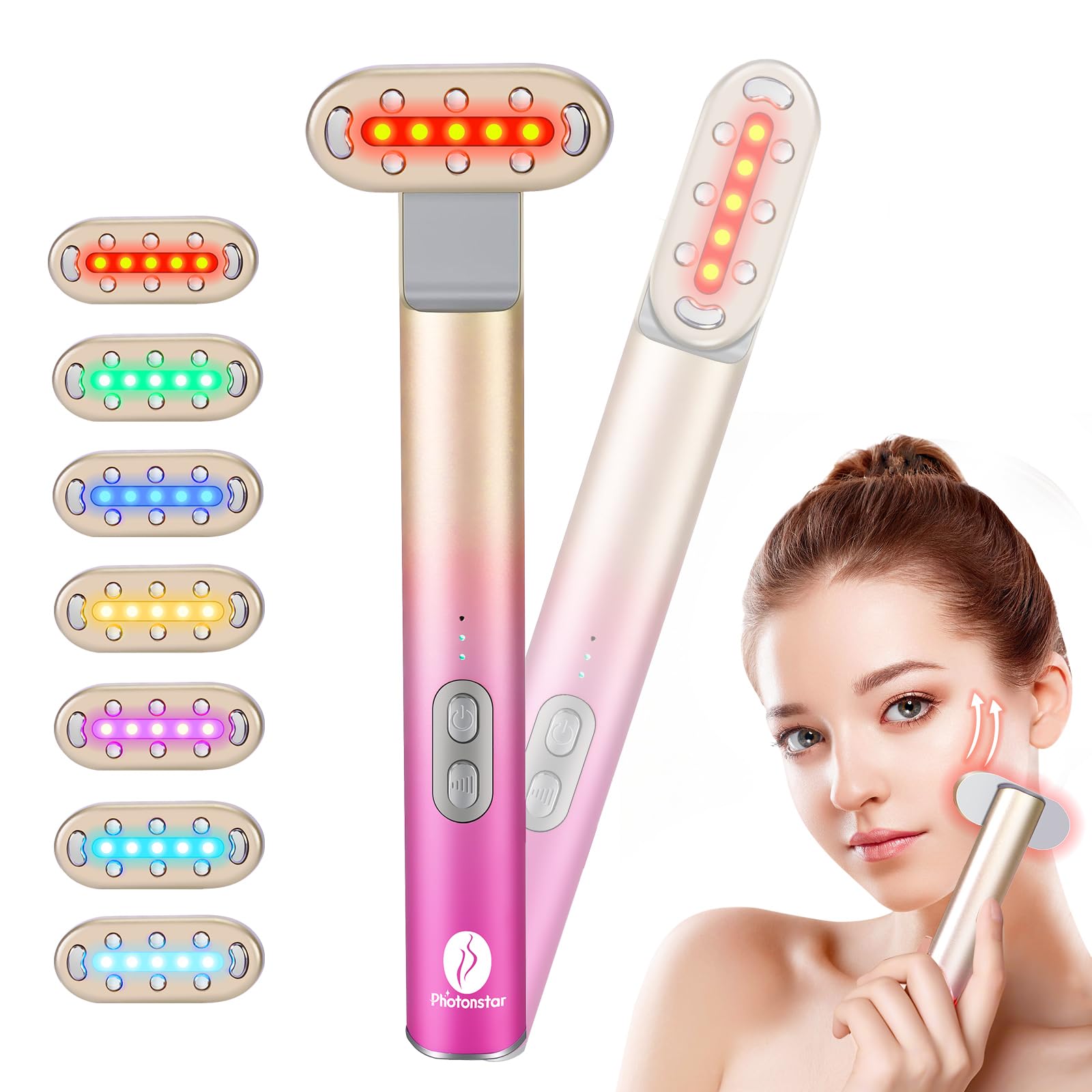 ゆい【最安値】SAKURA RAY 美顔器 セット　美容　ライト　美容液 7 in 1 Light-Therapy-Wand, Red Light Therapy for Face Eye Skincare
