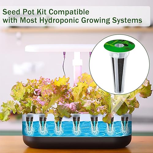 Miniatura 7 de DECYOOL Cápsulas de semillas de jardín, kit de 48 cápsulas hidropónicas kit de cultivo de cualquier cosa con 12 cestas de cultivo, 12 esponjas de