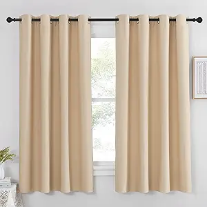 NICETOWN Room Darkening Window Shade and Blind - (Biscotti Beige Color) Light Reducing & Privacy Protection Blackout Short Curtain/Drape/Drapery for Kid's Bedroom, 52x63 inches, 1 Piece
