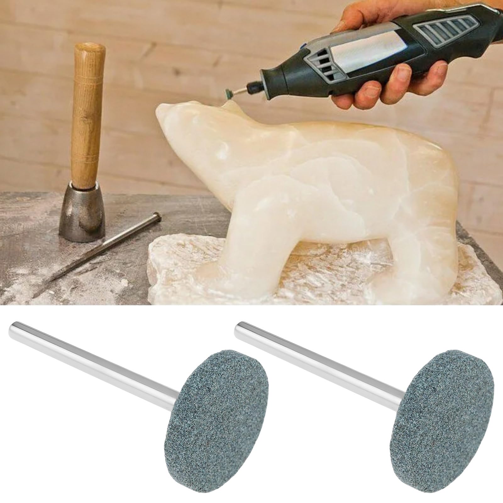 10 Pezzi Di Mole Abrasive In Carburo Di Silicio Da 20 Mm Con Gambo Da 1/8 Compatibile Con Dre-Mel