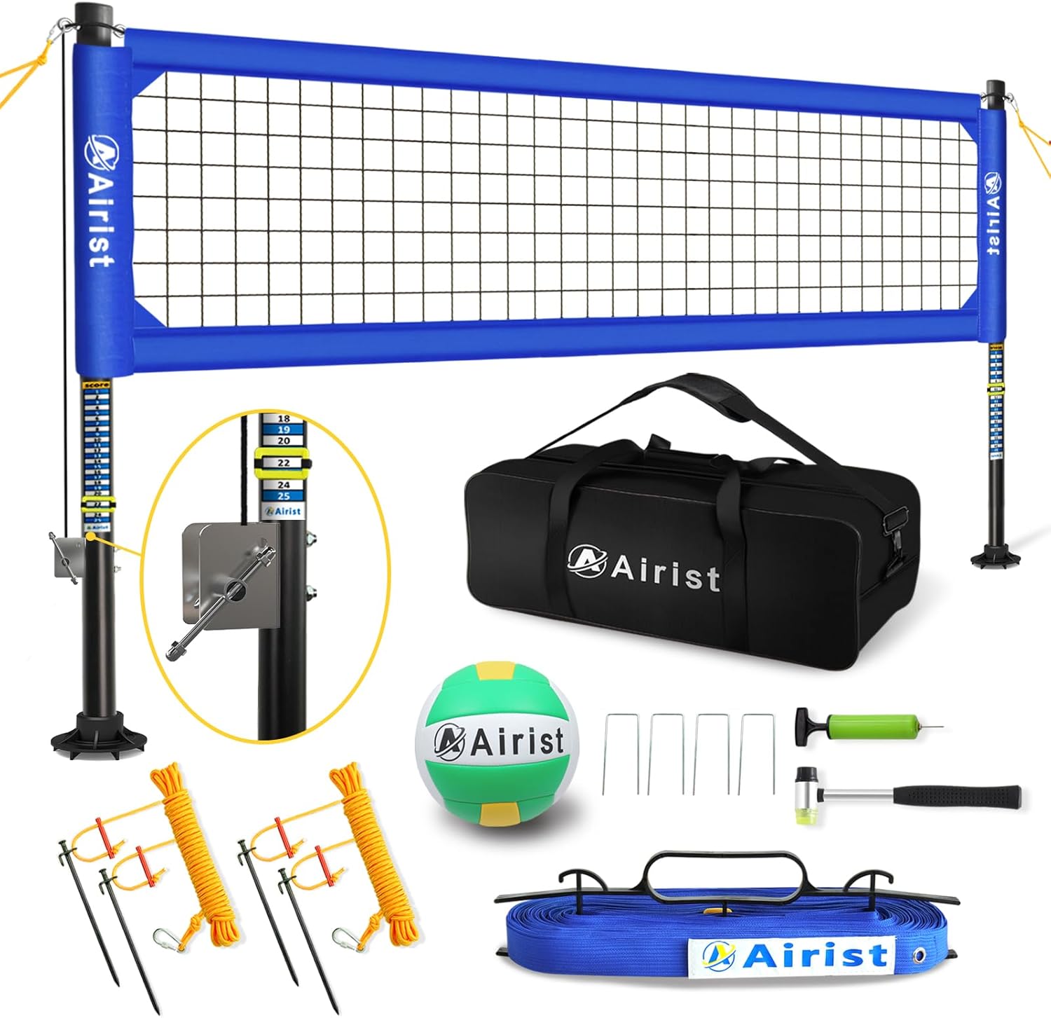Heavy Duty Volleyball Net Outdoor with Steel Anti-Sag System