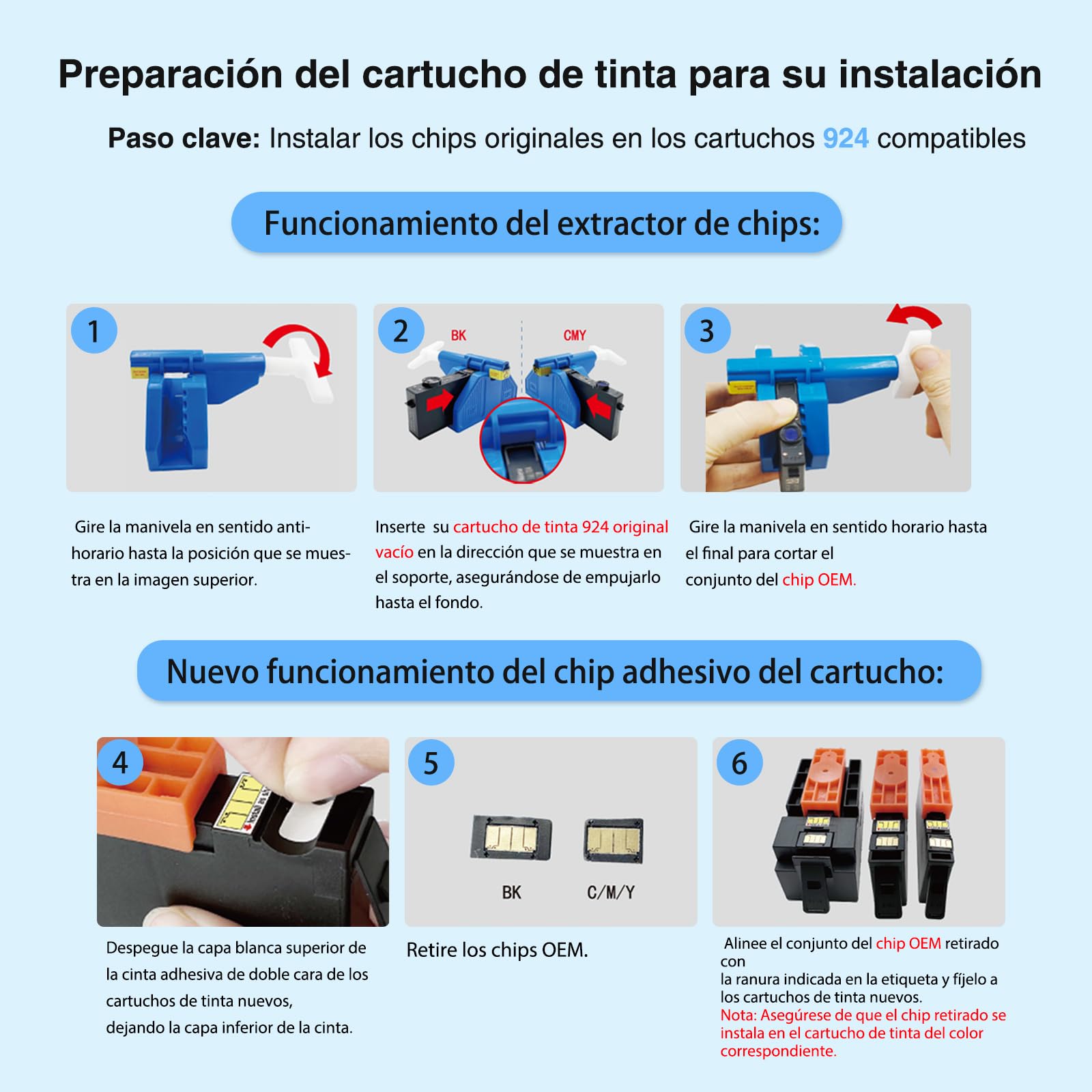 Starink 924 - Cartuchos de Tinta Compatibles con HP 924 924e para HP OfficeJet 8120e 8122e 8124e 8125e pour OfficeJet Pro 8130e 8132e 8134e 8138e 8139e (4 Unidades, Sin Chip) — view 5