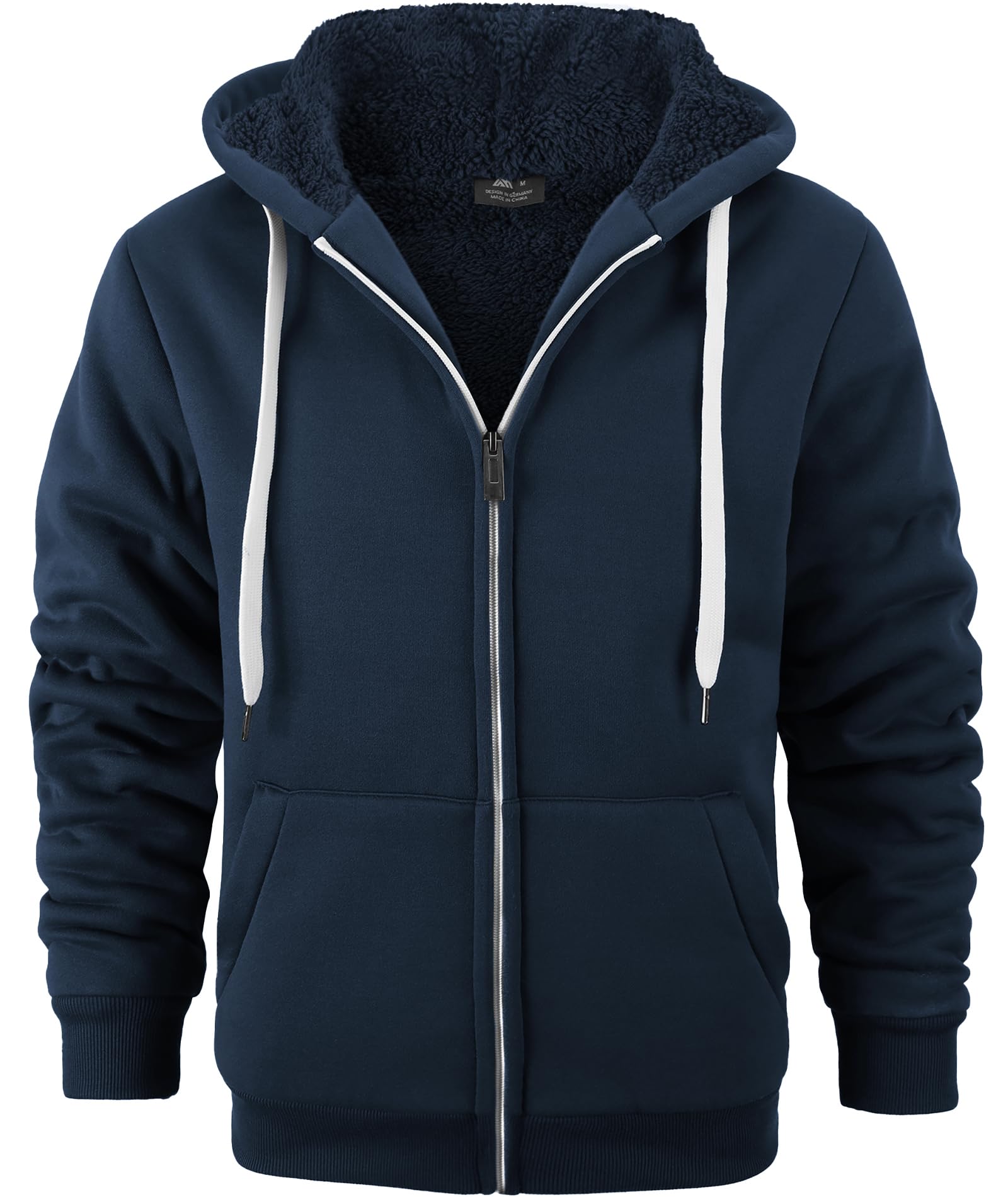 LLdress Giacca con Cappuccio da Uomo Felpa con Cappuccio con Cerniera Fodera Calda Giacca Invernale con Tasche Felpa in Pile per Escursionismo Campeggio