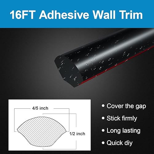 Miniatura 10 de NeatiEase Moldura flexible de un cuarto de redondeo autoadhesivo, borde de esquina de azulejos para despegar y pegar, molduras impermeables de 16