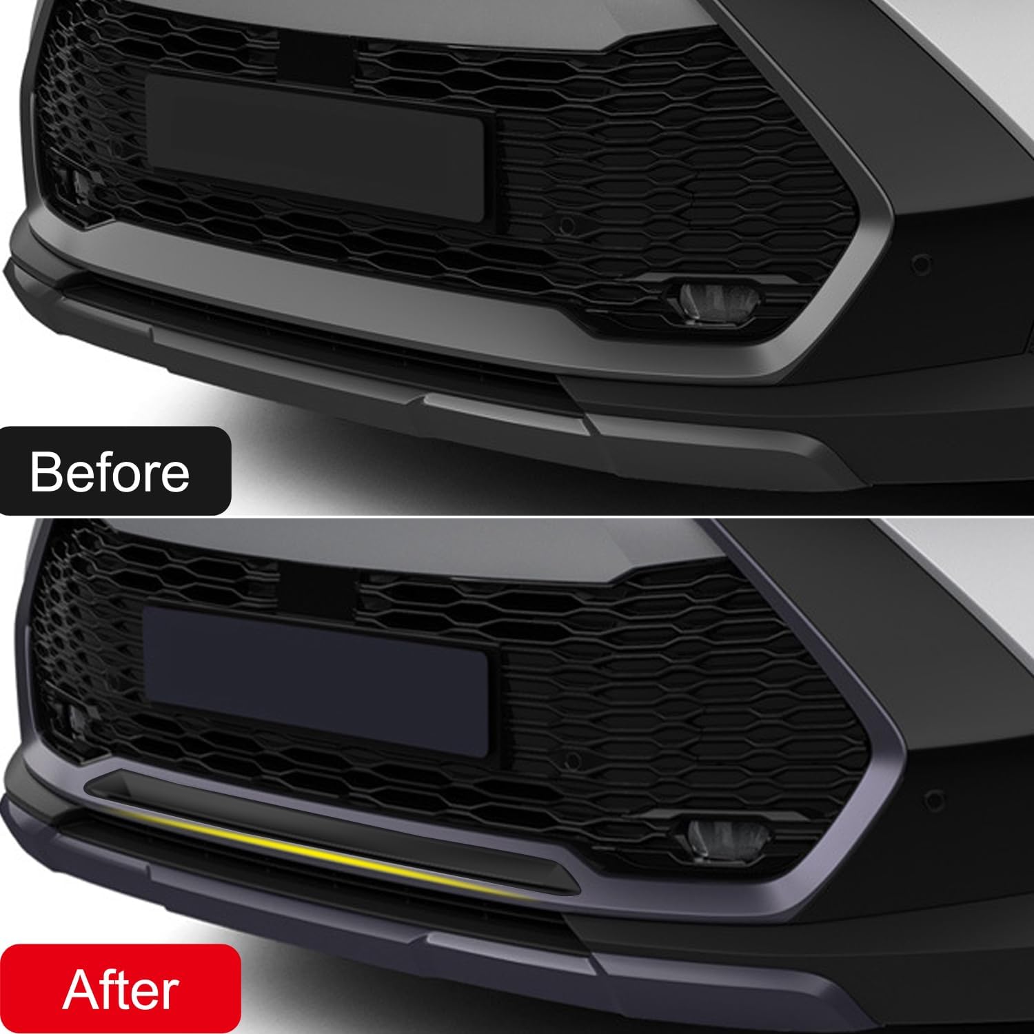 for Toyota C-HR CHR 2024-2025 Glossy Black Front Bumper Decorative Strip Trim 1pcs Car Accessories (Not fit for GR Sport Version)