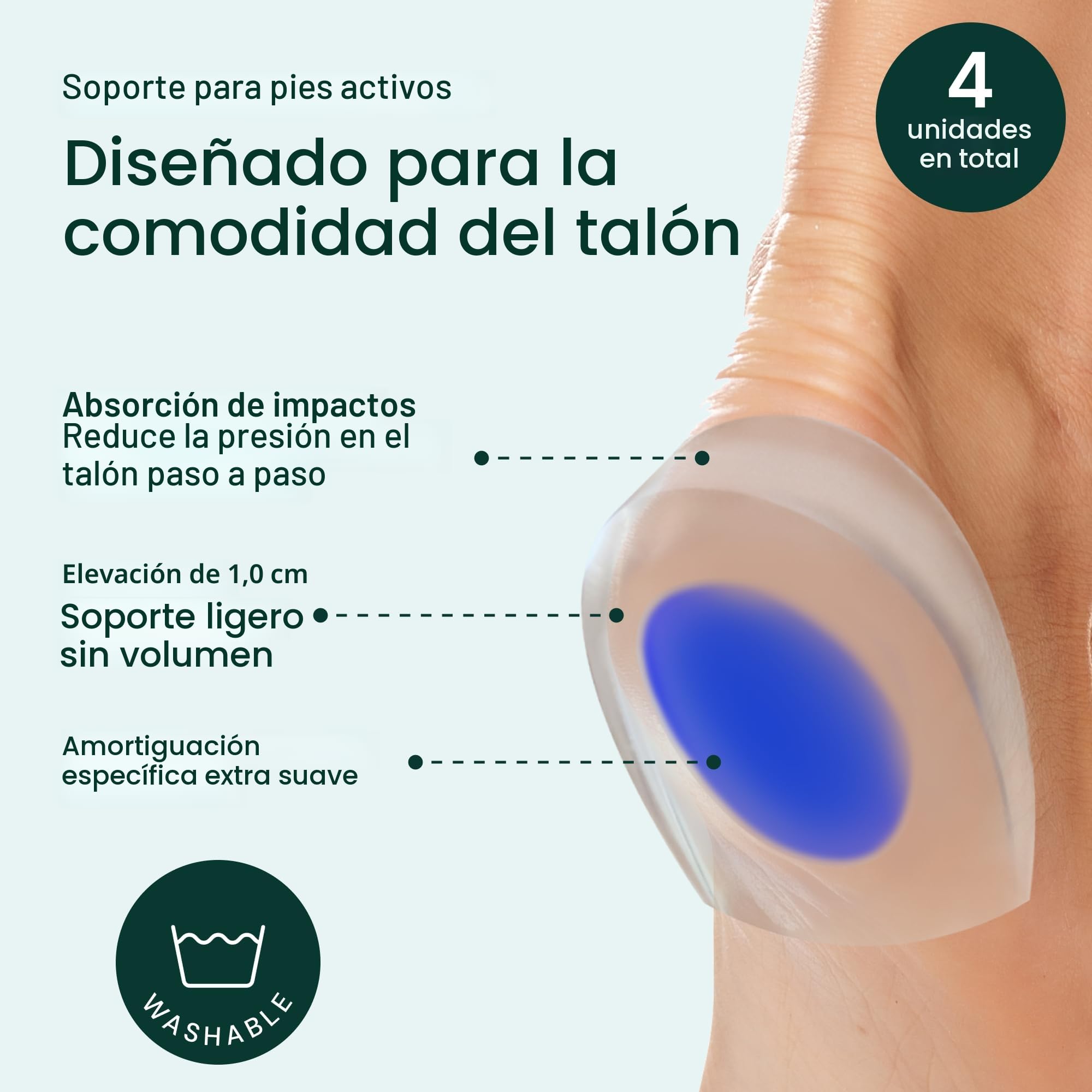 YogaMedic Taloneras de Gel - 2 Pares (4 Uds) – Cómodas Taloneras Fascitis Plantar, Tendinitis de Aquiles y Espolón en el Talón – Plantillas de Talón que Reducen la Presión y el Dolor