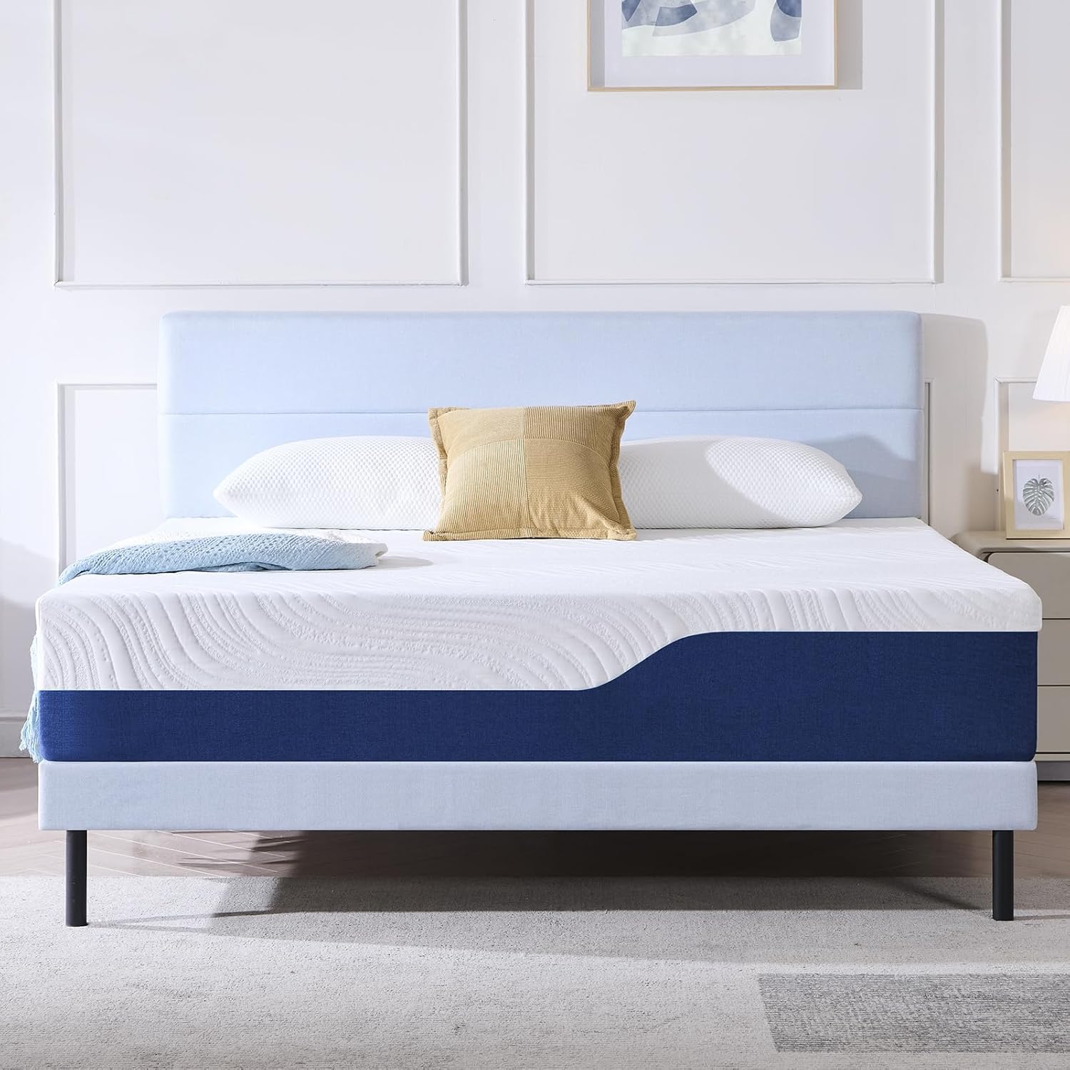 Double Mattress (135x190x20cm) – 20cm Medium Firm Memory Foam Mattress with Carved Knitted Cover for Pressure & Back Pain Relief image 2