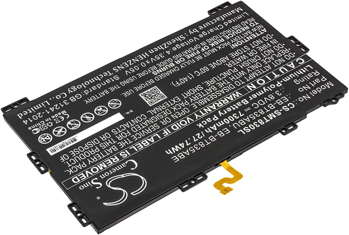 Cameron Sino Battery for Samsung Galaxy Tab S4 10.5 2018, Galaxy Tab S4 10.5 2018 TD-LTE, Galaxy Tab S4 10.5 LTE, SM-T830, SM-T835 7300mAh