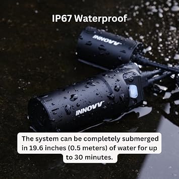 INNOVV K6 Motorcycle 2K QHD Dash Cam, Dual STARVIS IMX335 IMX307, 2K+1080P Front & Rear, 2 Channel 30FPS, F2.0 Aperture, 140 Wide Angle, WiFi, IP67 Waterproof, 3-Axis 360 Rotation, Support 256GB Max