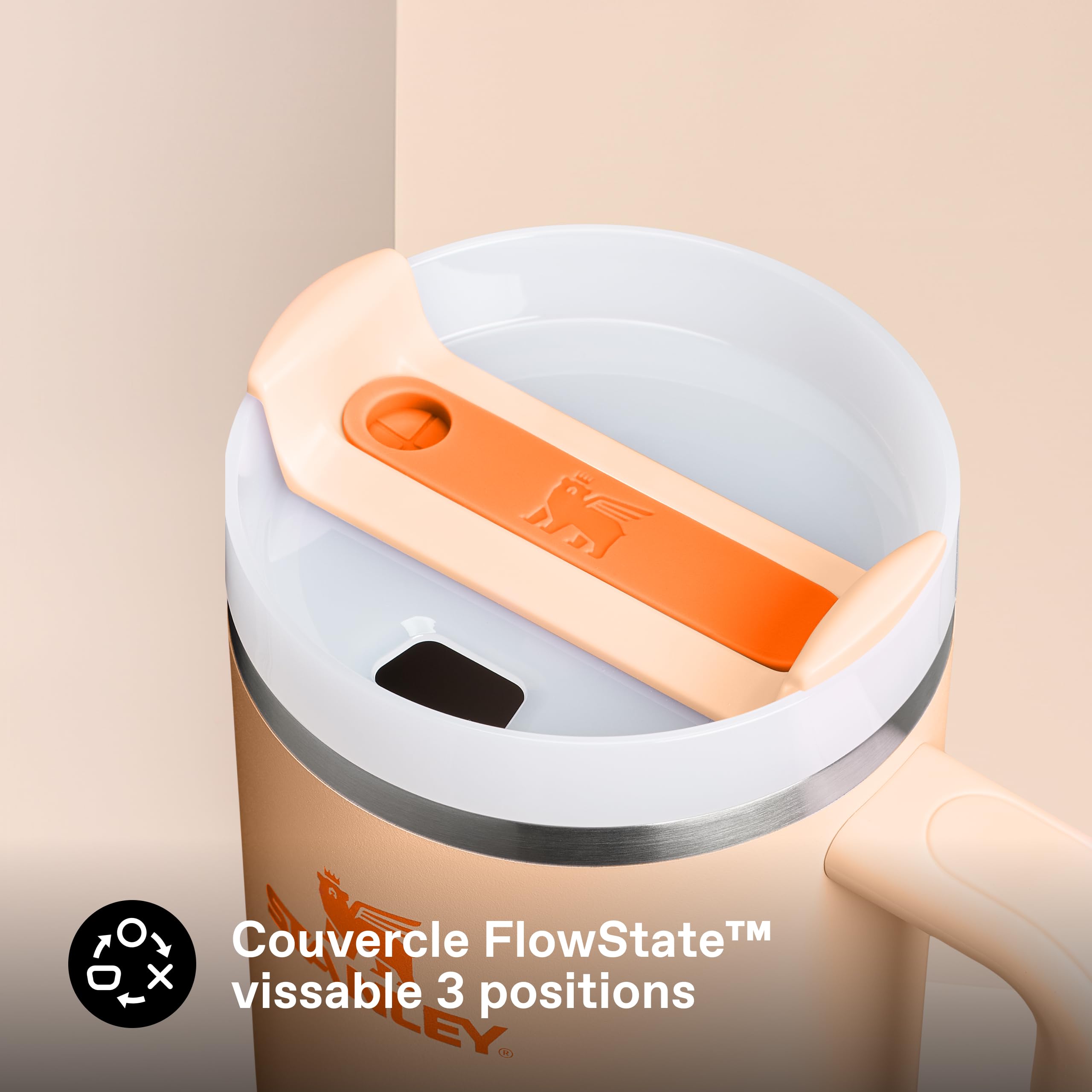 STANLEY 1913 Quencher Mug Isotherme avec Paille 1.2L - Orange Sherbet | H2.0 FlowState - Froid Pendant 11 Heures - Glacé Pendant 48 Heures - Thermos Lavable au Lave-Vaisselle - Gourde Inox Sans BPA
