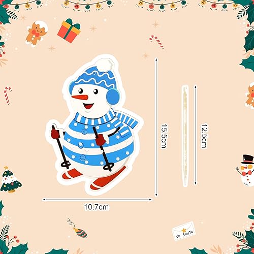 Miniatura 7 de MEZOOM 12 piezas de manualidades de Navidad para niños, juguete creativo de arte de Navidad para hacer tu propia artesanía de Navidad con muñeco de