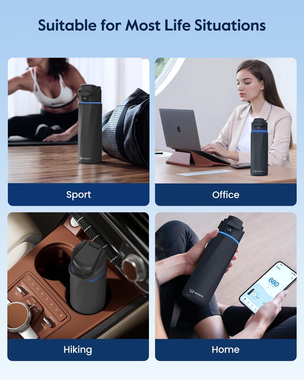 BOOST Smart Water Bottle that Reminds You to Drink, 24oz BPA-Free Stainless Steel Vacuum Insulated Bottle, Wide Mouth Water Tracker Bottle with APP, Ideal Gift for Christmas, New Year - Image 8