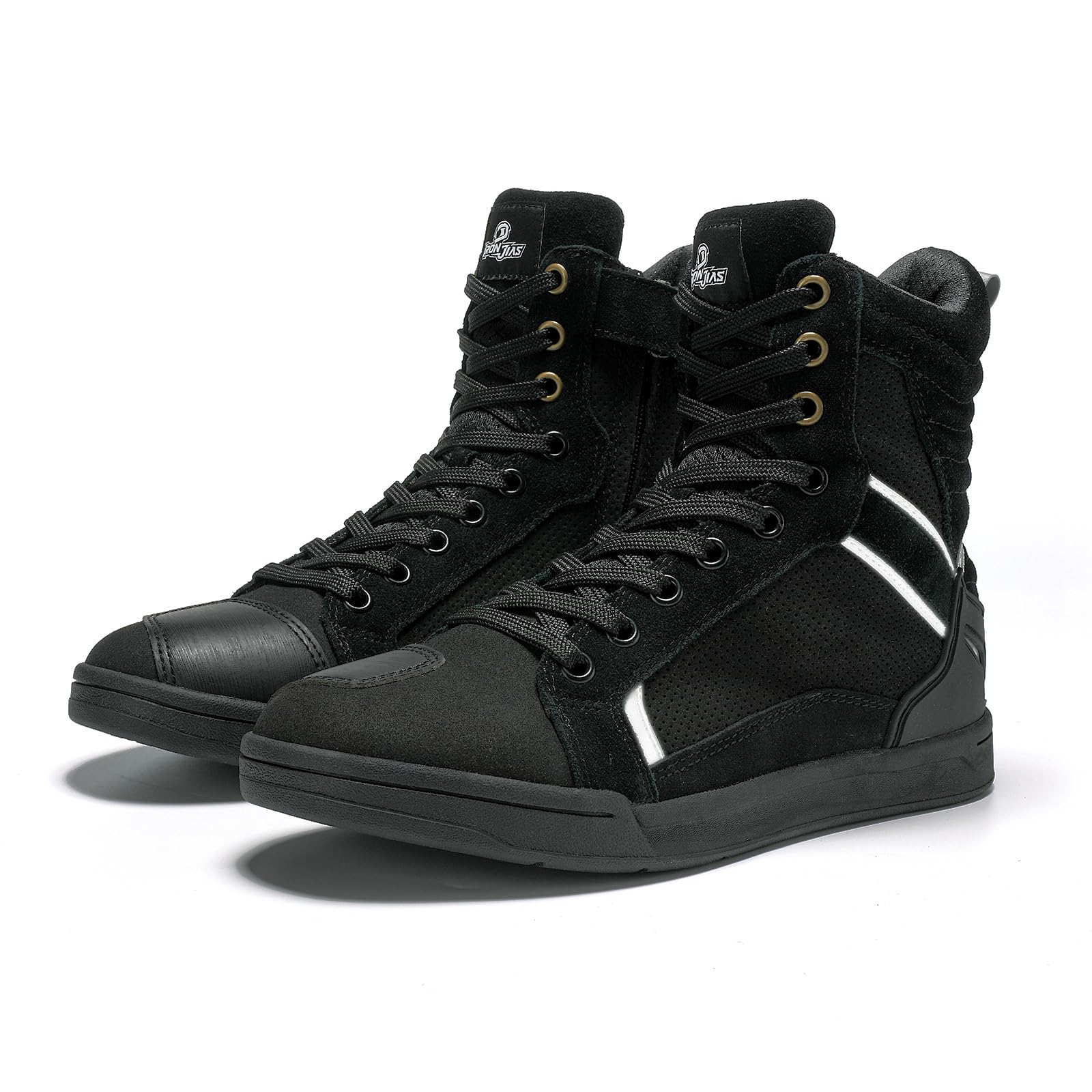 Botas Moto de Cuero Hombre Zapatos Moto Protectoras de Motocross Road Street Motocicleta Casual Zapatillas Transpirables Suela Antideslizante