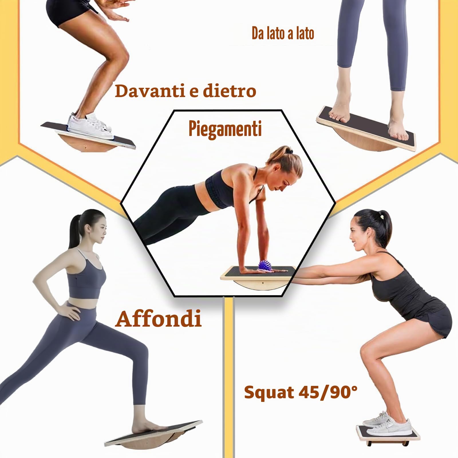 Balance Board Professionale in Legno,Bordo Dell'Equilibrio Antiscivolo Dell'Allenatore Dell'Equilibrio Adulto, Bordo Dell'Equilibrio Di Terapia Fisica, Rullo Antiscivolo, Forza Del Nucleo, Stabilità