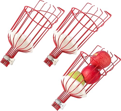Miniatura 5 de ZOENHOU Paquete de 3 cestas para recoger frutas, herramienta para recoger frutas, cesta de cabeza con cojín de espuma para recoger frutas, 13 x 5.7