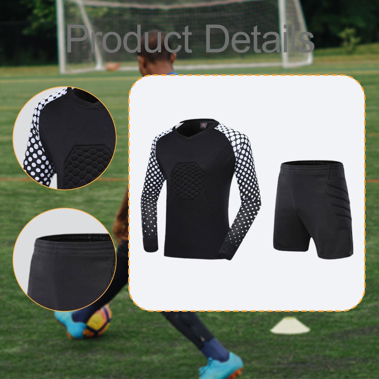 Kit de portero, equipo de entrenamiento, manga larga, poliéster, portero de fútbol para niños y adultos