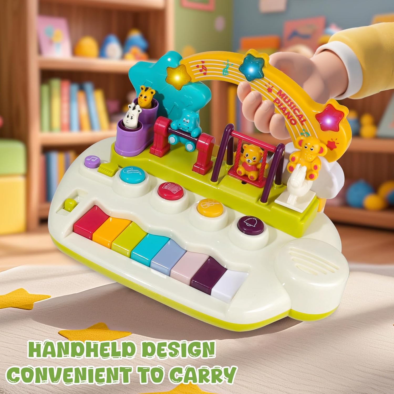 Baby Piano Toys for 1+ Years Old Birthday Gifts Animal Light Up Musical Toy Music Toy Instruments Piano Keyboard Toy for Toddlers Infant Learning Educational Interactive Toys 3+ Months