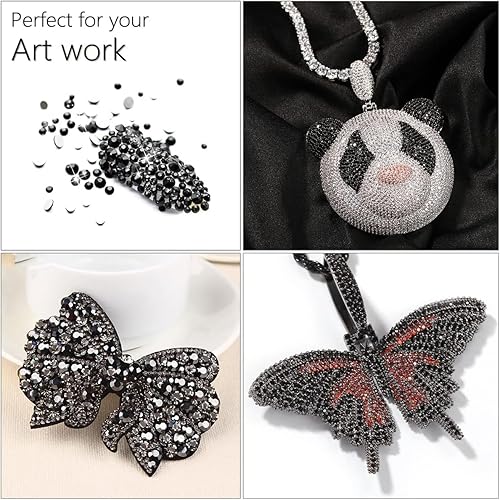 Vista 133 de 3000 diamantes de imitación de resina Peacok AB de 0.197 pulgadas para manualidades, diamantes de imitación de gelatina AB verde oscuro AB a granel