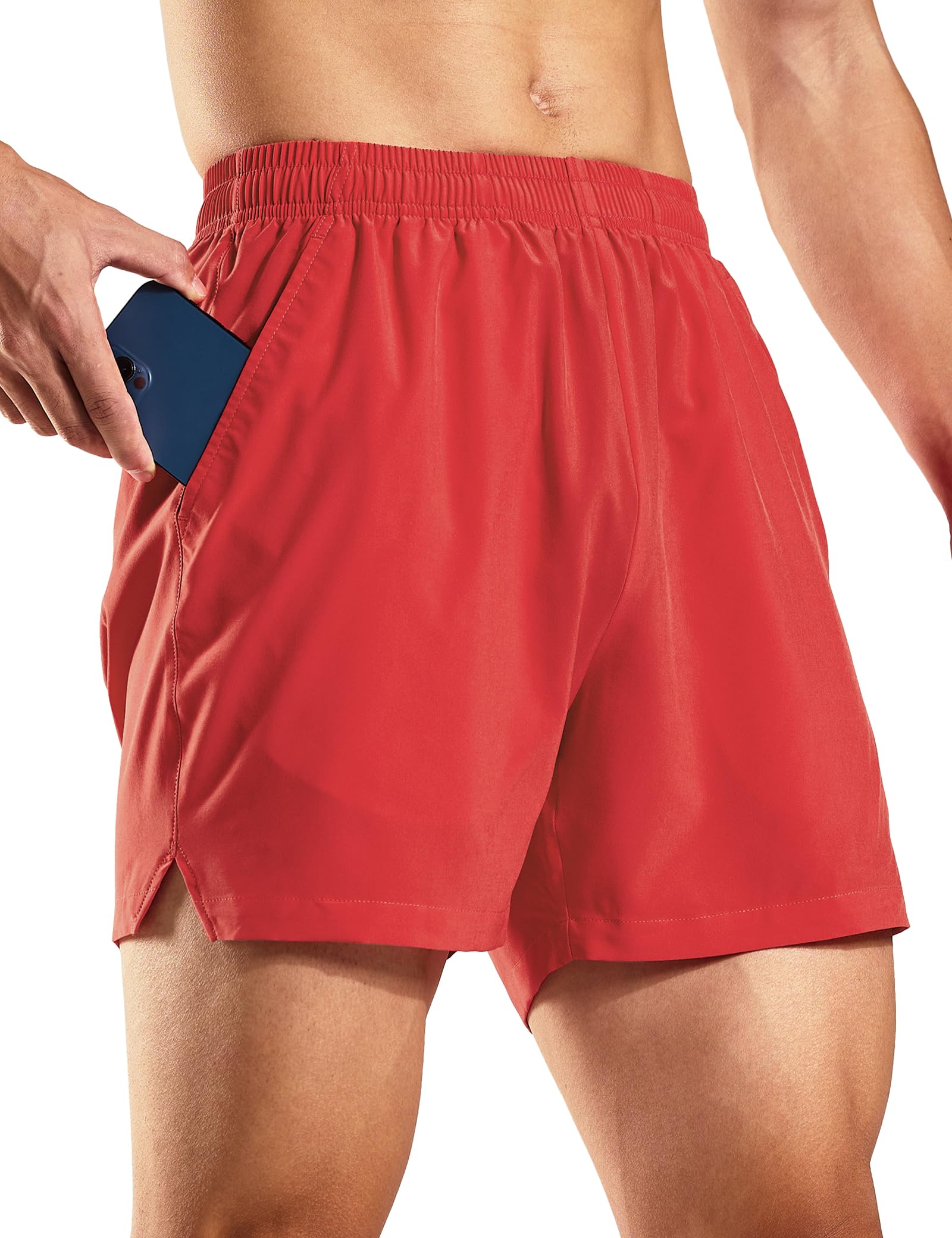 Haimont 5 Inch Mens Dry Fit Running Athletic Shorts with Pockets, Water Resistant Lightweight Quick Dry Gym Workout Shorts