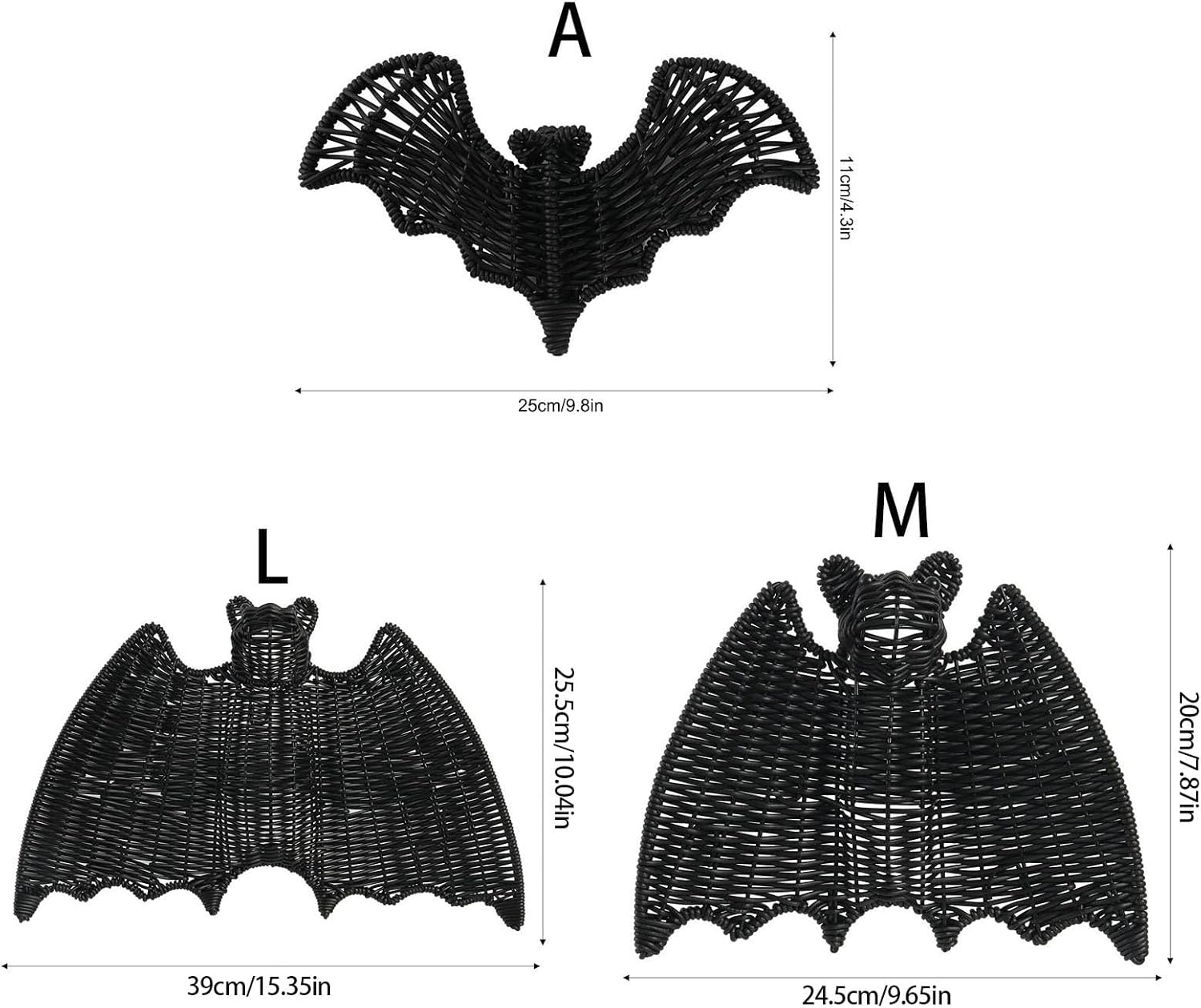Sturdy Woven Iron Bat Ornaments Easy Setup Scary Season Decor for, Doors and Outdoor Displays Handwoven Iron Bat Halloween Decoration