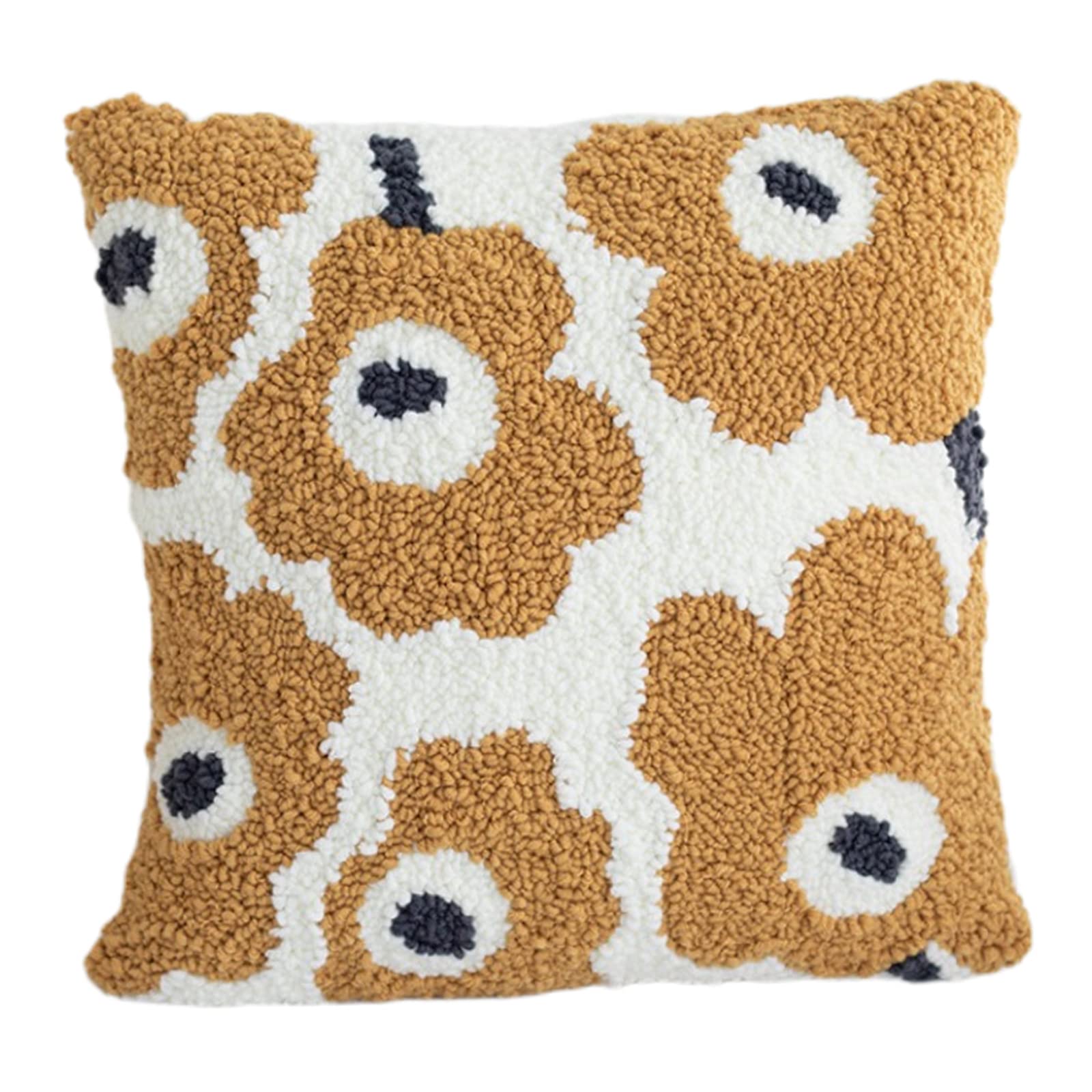 Kit de crochet de verrouillage 40x40 cm avec canevas imprimé fleur jaune