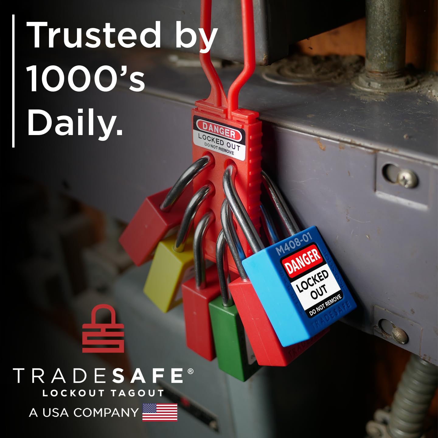 TRADESAFE Lockout Tagout Locks Set with Master Keys - 10 White Loto Locks, Keyed Different Lock Out Tag Out Padlocks, 2 Keys Per Lockout Padlock