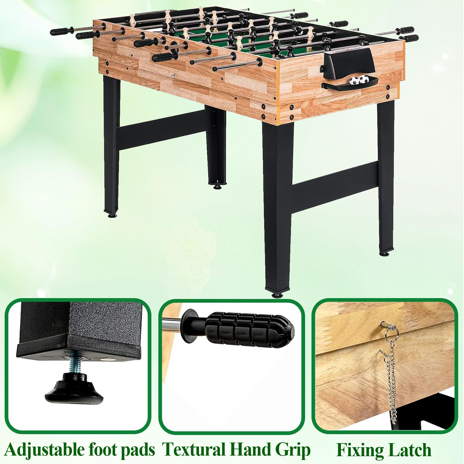 4 in 1 Multi Sport Spieltisch, Combo Spieltisch für Kinder Billardtisch, Kickertisch, Tischtennistisch, Air Hockey mit allem Zubehör tolles Geschenk für Kinder (4ft, 1.2m)