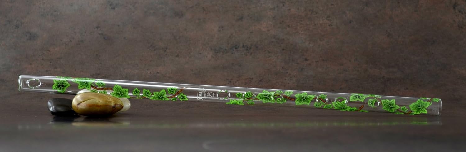 Hall Crystal Flute 11904 - Inline Glass Flute in F - Green Ivy