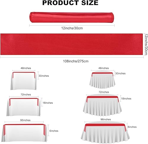 Miniatura 5 de Paquete de 12 caminos de mesa de satén, 12 x 108 pulgadas para fiestas, bodas, cumpleaños, banquetes, compromisos de graduación, Navidad, decoración