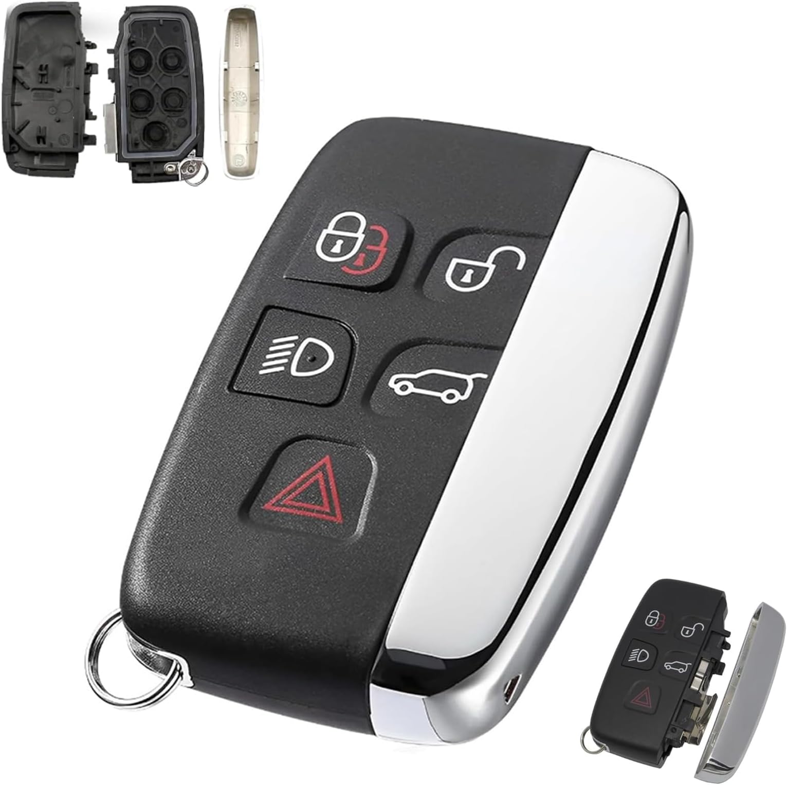 GIONAR 5 Button Car Key Fob Case Replacement for Land Rover Discovery 4, Freelander, Range Rover Sport Evoque, Jaguar XF XE XJ XJL Accessories, Land Rover Key Fob Cover, Jaguar Key Fob